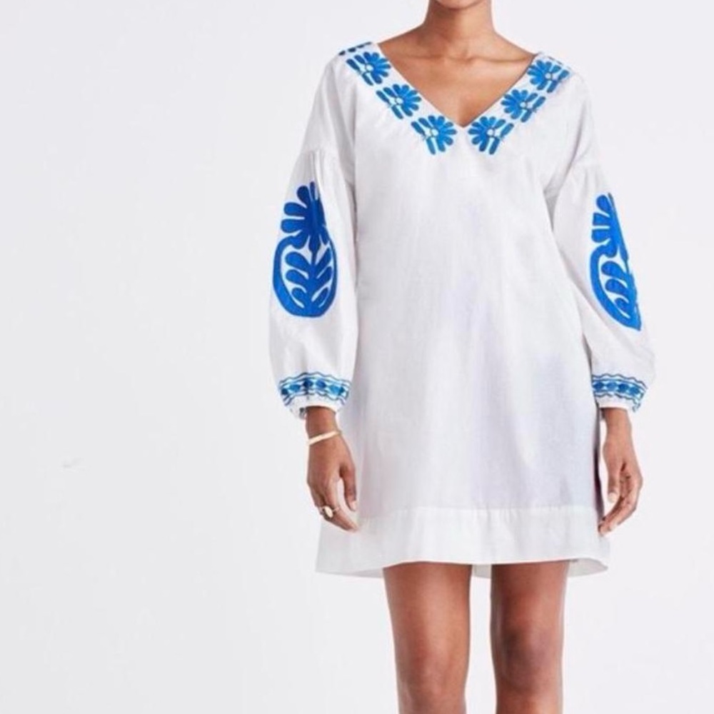 Madewell Embroidered Blanca Dress Sz L